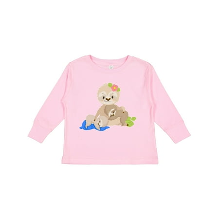 

Inktastic Sloth Mom with 2 Sleeping Baby Sloths Gift Toddler Boy or Toddler Girl Long Sleeve T-Shirt