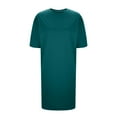 thumbnail image 5 of ZZwxWA Women's Dress Casual Loose Solid Color Short Sleeve Crew Neck T-Shirt Dress Classic Plus Size Womens Summer Dresses, 5 of 6