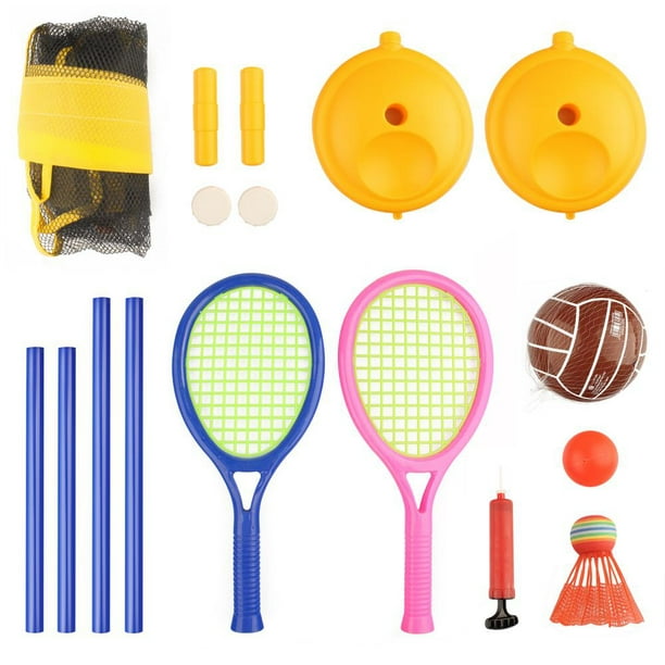 Kid's Badminton and Volleyball Combo Set, Double Racket Outdoor Sports Game Toys, Set, Children