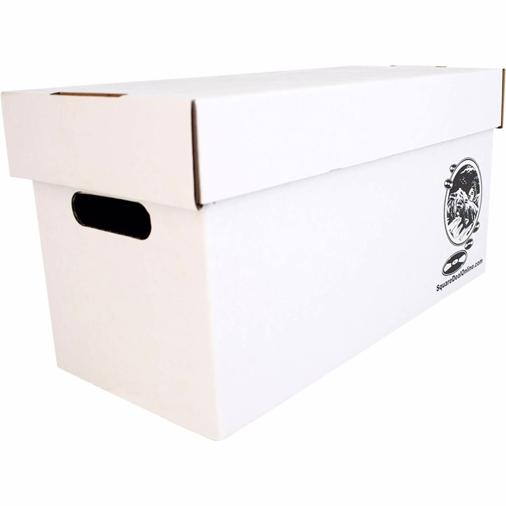 7" 45rpm Vinyl Record Storage Box Sturdy Cardboard with Removable Lid