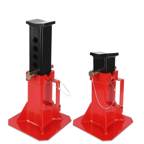 Towallmark Car Jack,Floor Jack Stands,Jack Stand with Lock, for Supporting Trucks Trailers Car, Adjustable Height 11"-18", 12 Ton (26,400 Lb) Capacity, Red, 1 Pair