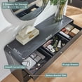 thumbnail image 3 of wow97e Modern 8 Drawers Dresser for Bedroom, 55" Wide Wood Chest of Drawers w/Curved Profile Design, for Bedroom, Living Room, Black, 3 of 7