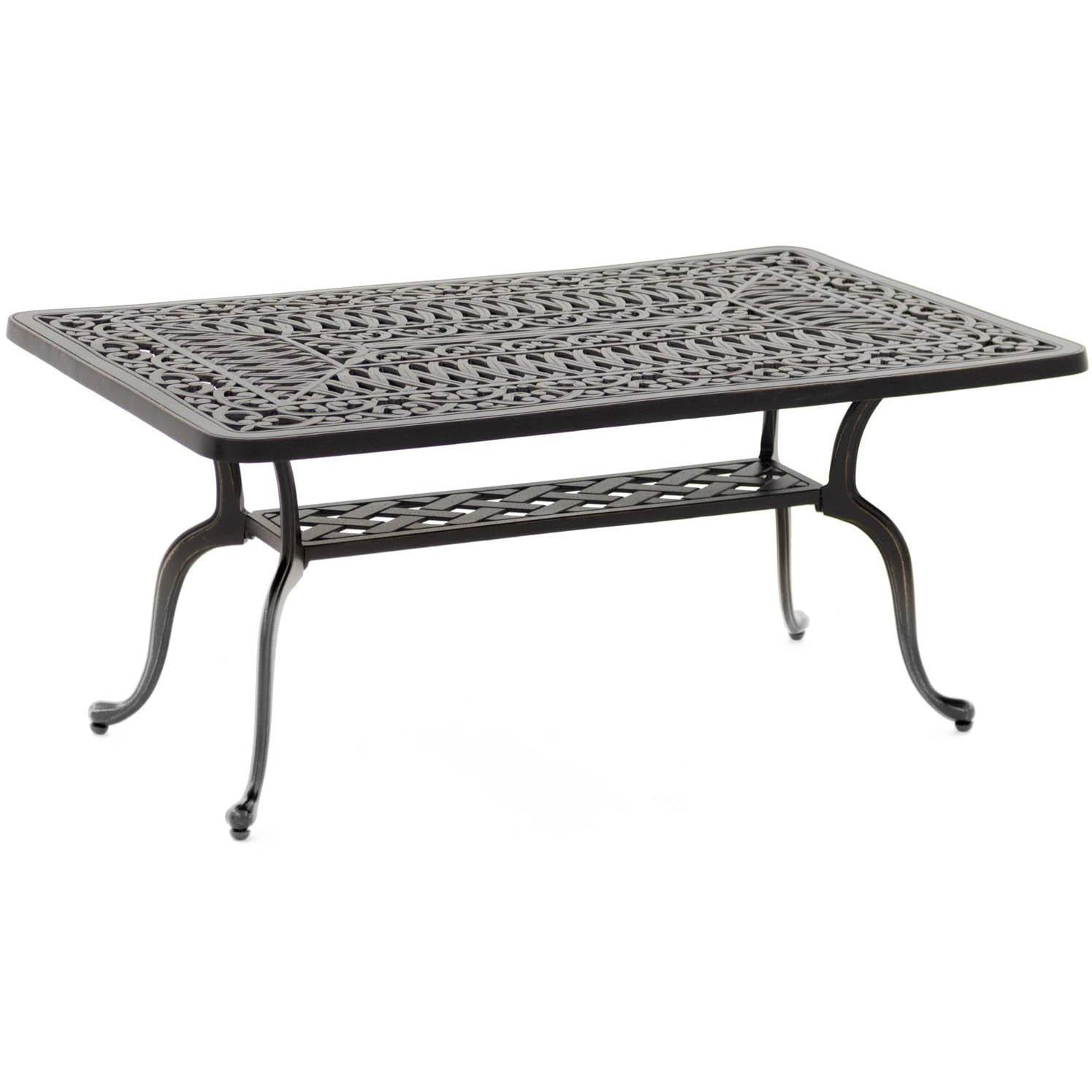 Villa Flora 42 X 26 Inch Rectangular Cast Aluminum Patio Coffee Table