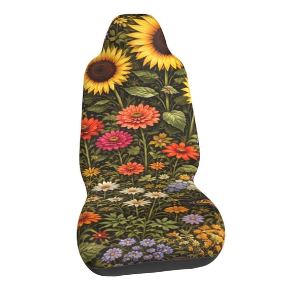 Sunflower Wildflower Garde Car Seat Covers Stretch Car Seat Protectors Universal Fit