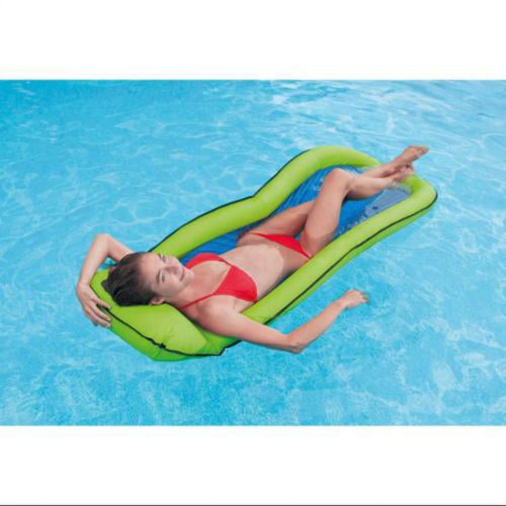 INTEX Inflatable Mesh Lounge Floating Raft w/ Headrest (Colors Vary)