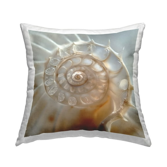 Stupell Industries Detailed Seashell Spiral Decorative Printed Throw Pillow Design by Steve Hunziker .