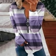 thumbnail image 1 of 2023 Chandail en Molleton de Mode pour Femmes 50 % de Rabais Liquidation Hauts pour Femmes Automne Manches Longues Chandail Ample Chemise Habillée Décontractée Dames Chandails en Molleton à Rayures Col Rond, 1 of 5