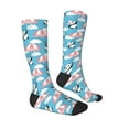 thumbnail image 3 of Picia Women Crew Soft Moisture-wicking Socks Panda Flying in the Sky Pattern Design Cotton Socks, One Size fit All, 3 of 9