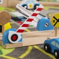 thumbnail image 5 of Melissa & Doug Deluxe Multi-Vehicle Activity Rug (39.5" x 36.5") - 19 Vehicles, 12 Wooden Signs, Train Tracks, 5 of 10