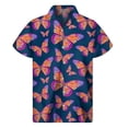 thumbnail image 3 of Camisa con solapa de mariposa colorida para hombre, camisas hawaianas con estampado 3D de insectos, blusas de manga corta estilo Harajuku, blusa con botones a la moda, 3 of 5