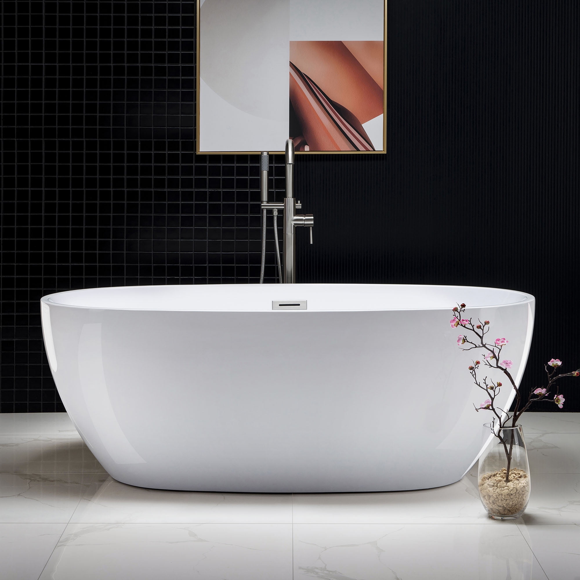 WOODBRIDGE 67" Acrylic Freestanding Bathtub Contemporary Soaking Tub