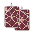 thumbnail image 7 of Yayeee Pot Holders Kitchen Heat Resistant with Pocket 7"x9.8" Cotton Oven Cooking Hot Pads, Red Circles, 7 of 7