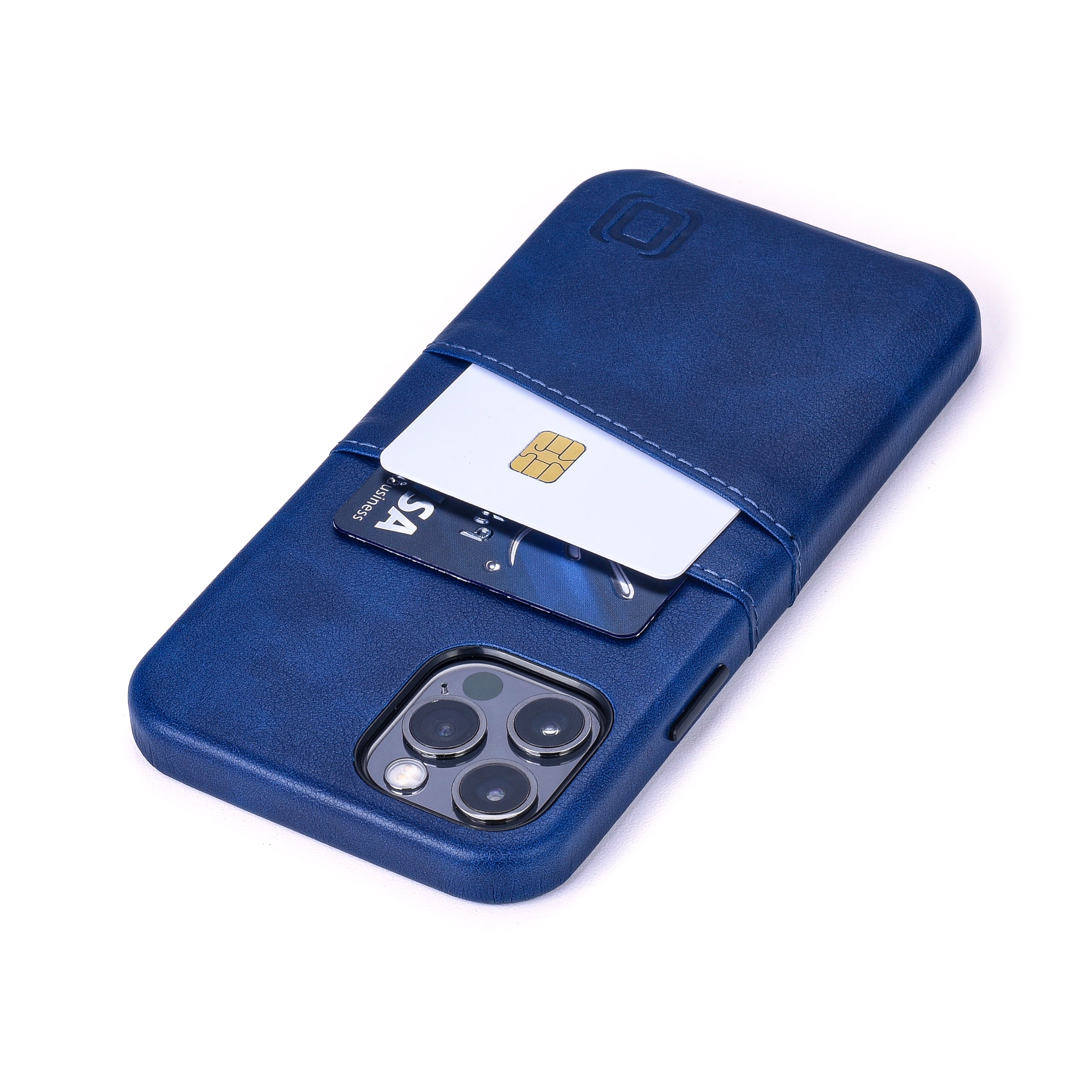 Navy Blue 6.7 Exec M2 Dockem Wallet Case for iPhone 12 Pro Max Smooth Synthetic Leather Built-in Metal Plate for Magnetic Mounting & 2 Credit Card Holders 