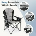 thumbnail image 4 of ACCVER 500 LBS Capacity Oversized Camping Chairs Set of 2 - Heavy Duty Folding Chairs, Cup Holder, Storage Pocket & Built-in Cooler Bag, Portable Steel Frame for Lawn, Beach - Black & Grey, 4 of 8