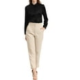 thumbnail image 2 of INSPIRE CHIC Women's Point Collar Button Up Long Sleeve Satin Office Business Casual Shirt, 2 of 6