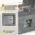 thumbnail image 4 of 42 in. Retangular Coating Steel Propane Firepit Table, 50,000 BTU Outdoor Fire Pit Table in Gray-Rock Veins, 4 of 6