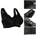 thumbnail image 5 of Pretty Comy Women's Minimizer Bra Unlined Wirefree Full Figure Lace Bra Plus Size Full Coverage Unpadded Bra, 5 of 8