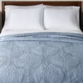 thumbnail image 2 of Limited Edition Better Homes & Gardens Paisley Medallion Cotton Quilt, Full/Queen, Blue Silver, Scalloped Bedding, 2 of 5