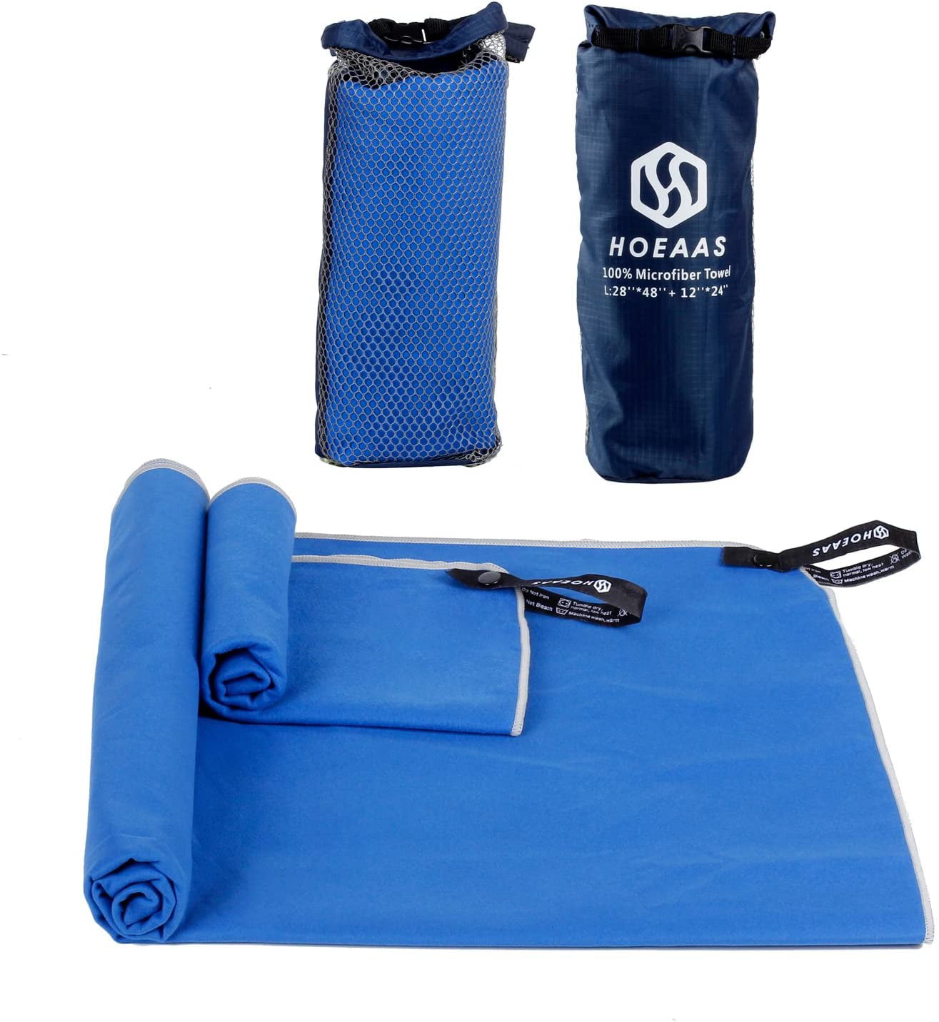 Body&Hand 2 Pack Lightweight Compact Microfiber Travel & Sports Towels 