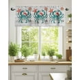 thumbnail image 2 of Crab Coastal Christmas Kitchen Valances for Windows Teal Green Red Starfish Valance Curtains&nbsp; for Kitchen /Living Room/Bedroom/ Bathroom Decor, 54"x18 " ,Rod Pocket 1 Panel,, 2 of 8