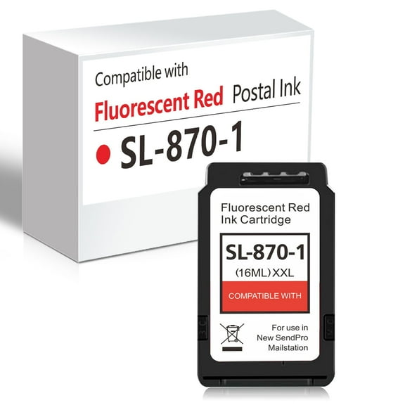 High Capacity SL-870-1 XXL Red Ink Cartridge High Yield Combo Pack (16 ML) Compatible SL8701 Ink Cartridges Replacement for Pitney Bowes New SendPro Mailstation Postage Machines