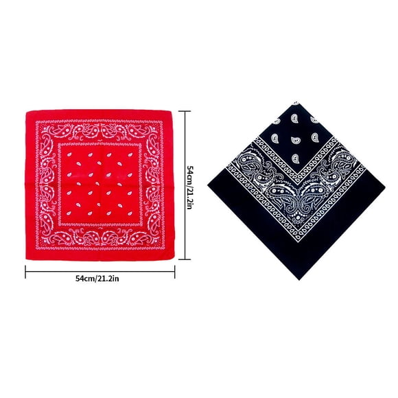 Bandana de Danse Hip-hop Fête Vacances Voyage Polyester Coton Imprimé Foulard Carrée Bandeau, Noir