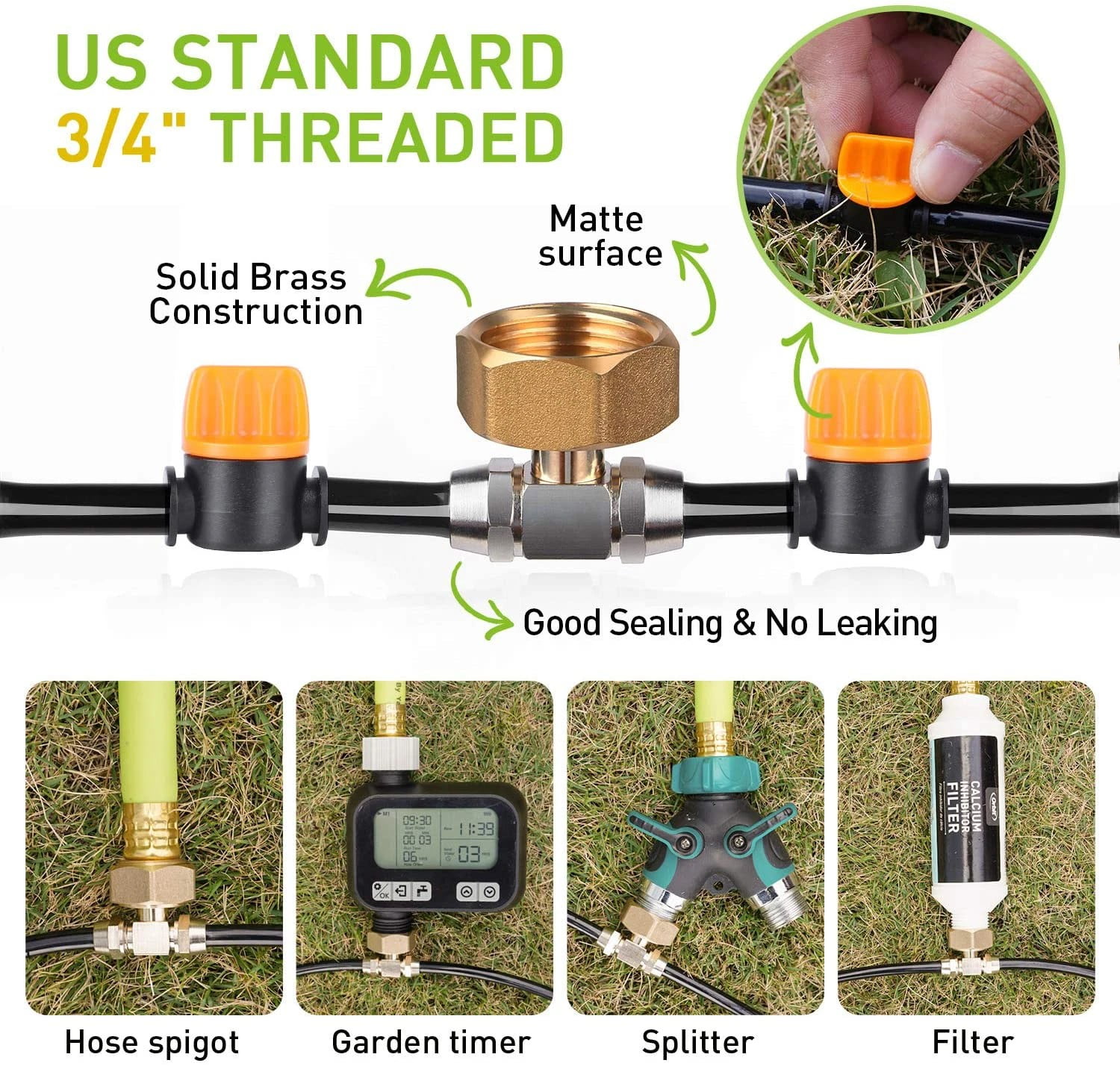 HIRALIY Hose Drip Irrigation Kit Automatic Watering System with 46ft Hose