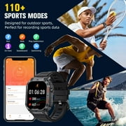Pakrys Military Smart Watch for Men Women (Answer/Dial Call) 5ATM Waterproof Outdoor Tactical Fitness Tracker 2.02” Big Screen Rugged Sports Swimming Smart Watches for Android iOS