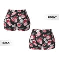 thumbnail image 5 of Fotbe Rose Flowers Seamless Shorts, Womens Workout Shorts High Waist Stretch Booty Short for Gym/Yoga/Running/Biking-Medium, 5 of 9
