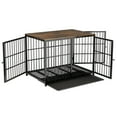 "Bingopaw HeavyDuty Triple Door Wooden Dog Crate Indoor, XL, Removable