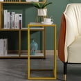 thumbnail image 5 of Tcbosik C-Shaped End Table, Side Table with Faux Marble Top and Metal Frame, Small Accent Table for Living Room, Bedroom, White & Gold, 5 of 8