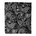 thumbnail image 1 of SIDONKU Throw Blanket Warm Cozy Print Flannel Pattern Black and White Paisley Floral Flower Comfortable Soft for Bed Sofa and Couch 58x80 Inches, 1 of 1