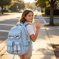 thumbnail image 3 of Plaid Bow Backpack, Multi Pocket Casual Daypack, Lightweight Travel Rucksack, Preppy Shoulder Bag, Waterproof Knapsack, Large Capacity Carryall for Daily Commute, Weekend Trip, Casual Use, 3 of 6