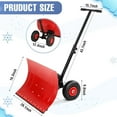 thumbnail image 2 of Lumiparty Snow Shovel with Wheels, Snow Pusher Shovel with Snow Removal Adjustable Angle & Height Handle, for Driveway, Pavement, 29"W X 19.3"H, Red, 2 of 7