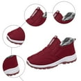 thumbnail image 4 of Rokment Womens Slip on Walking Snow Boots for Mom Seniors Cold Weather Non Slip Warm Fleece Lined Comfortable Nursing Work Winter Ankle Booties Red Size 6, 4 of 6