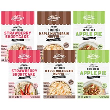 Bakery On Main Gluten-Free  Non-Gmo Ancient Grains Instant Oatmeal  Variety Pack Box  10.5 Oz  Pack Of 6