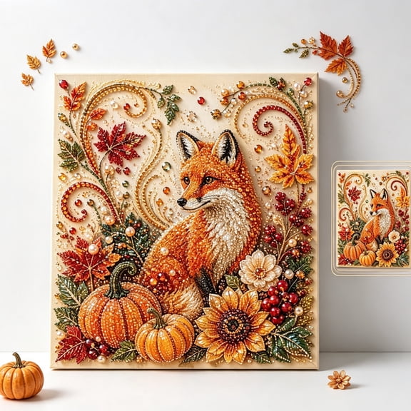 Fall Pearl Diamond Art Kit - Autumn Pearl Painting Kit, Pumpkin 3D Bead Art for Adults, Harvest Thanksgiving Decor, Beginner-Friendly Craft