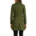 thumbnail image 4 of INSPIRE CHIC Women's Winter Coat Notched Lapel Double Breasted Trench Coat S Army Green, 4 of 7