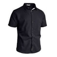thumbnail image 4 of Njagoc3 Men's Stripe Print Open Placket Short-Sleeve Shirt - Stylish Vacation & Everyday Wear, 4 of 5