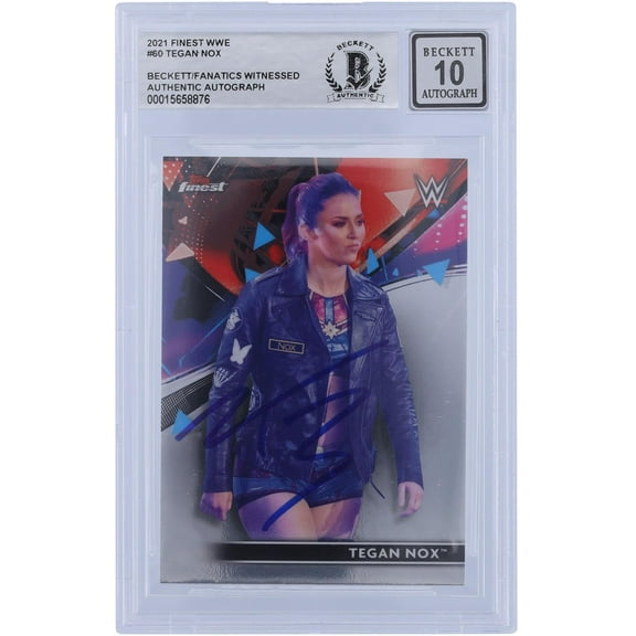 Tegan Nox WWE Autographed 2021 Topps Finest #60 Beckett Fanatics Witnessed Authenticated 10 Card - Fanatics Authentic Certified