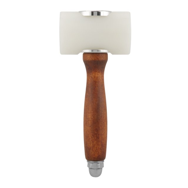 Martillo de nailon y cuero en forma de T, mango de madera, mazo para tallar cuero, herramienta artesanal