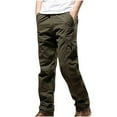 thumbnail image 2 of Pejock Men's Cargo Pants Elastic Waist, Full Length Casual Trousers with Zipper Pockets, Soft Polyester Outdoor Wear, Adjustable Comfort Fit, 2 of 4