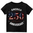 thumbnail image 5 of 250 Anniversary Usa Tshirt Boys Independence Day Printed Casual Crewneck Short Sleeve Tee Boys 4Th of July Shirt Black 1-2 Years, 5 of 5