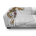 thumbnail image 3 of Tiger Soft Flannel Fleece Blanket, Japanese Inspired Large Feline Japanesque Design Free Hand Drawing Traditional, Cozy Plush for Indoor and Outdoor Use, 60" x 80", Black Pale Brown, by Ambesonne, 3 of 6
