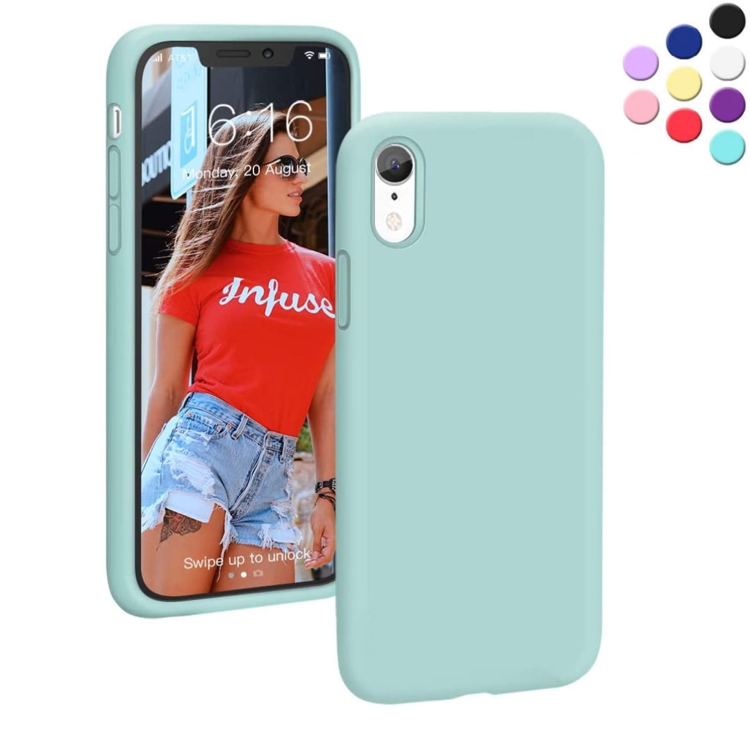 iPhone XR Silicone - Bumper Soft TPU Cover Compatible iPhone XR} Color Teal - Walmart.com