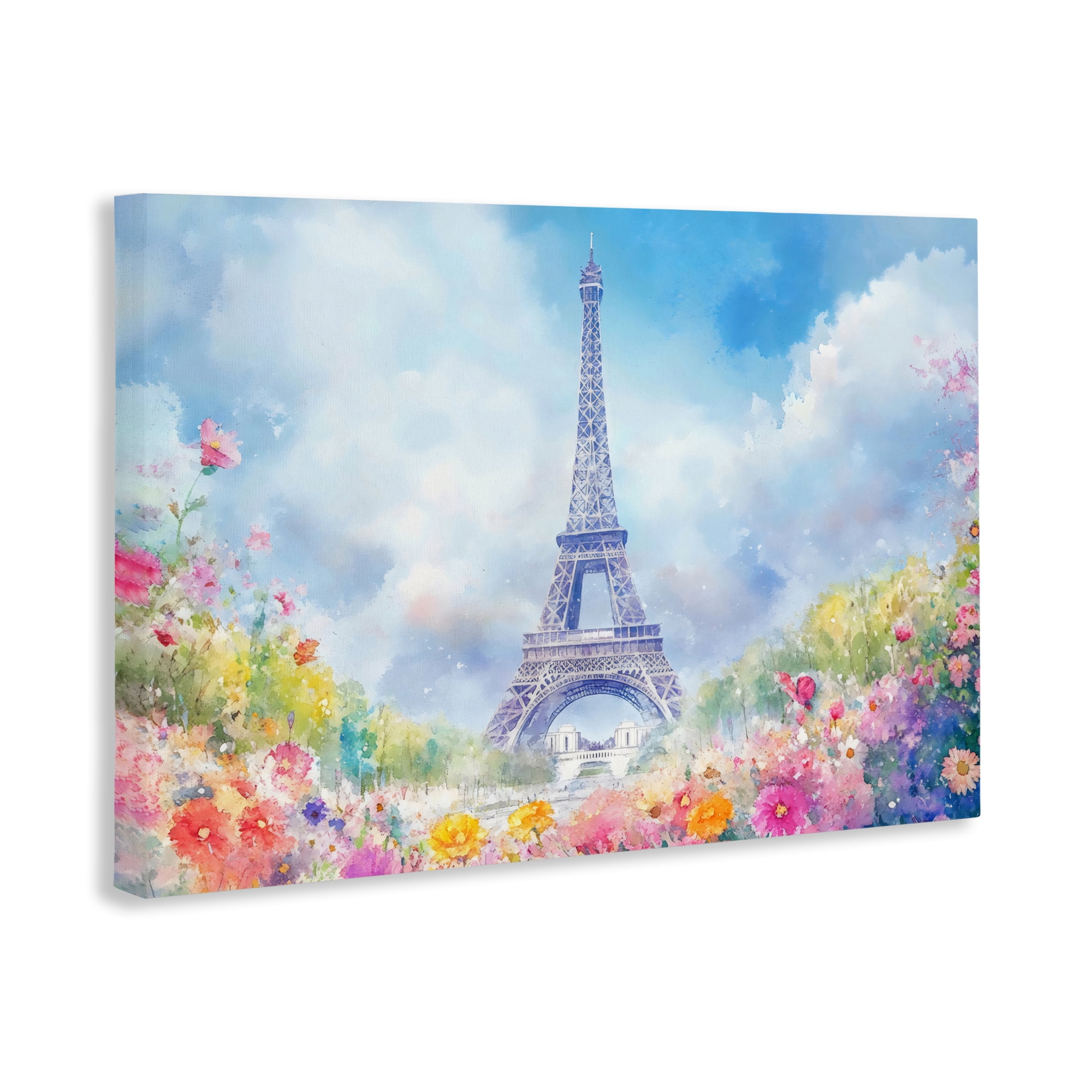Stupell Industries Rainbow Spring at Eiffel Tower Canvas Wall Art, design by Creative Studio