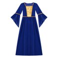 thumbnail image 5 of iiniim Kids Girls Medieval Princess Costume Long Flared Sleeve High Waist Maxi Dress Halloween 6-16 A Royal Blue 12, 5 of 7
