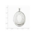 thumbnail image 3 of Sterling Silver Rhodium-plated Leaves Border 34mm Oval Locket, 3 of 3