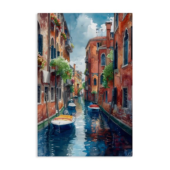 Stupell Industries Coastal Sunny Days On The Canal Canvas Art, 16 x 24, by LSR Design Studio