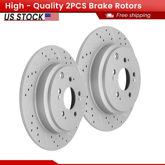 ACB ZONE Rear Brake Rotors Set for Honda Pilot 2009-2015 Odyssey 11-17 Acura MDX ZDX, Drilled & Slotted Disc Rotors Kit (31469LR)